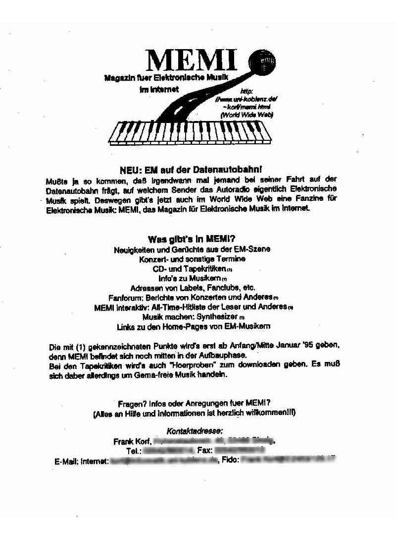 MEMI Flyer 1 (1994)